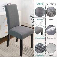 4 Protective Covers For Dining Chairs, Office, Elastic - 灰色 - 查看 3