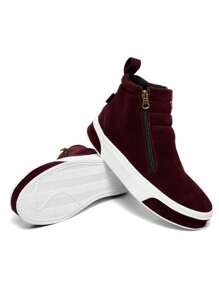 Women Fashion Boots - Burgundy - View 5