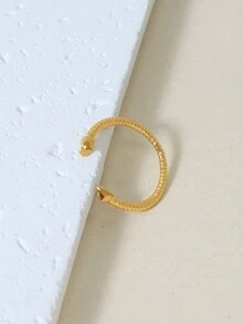 Anillo Geométrico De Punta De Flecha Con Textura De Estilo Simple Para Todo Tipo De Ocasiones Para Mujeres - Amarillo Oro - Ver 4