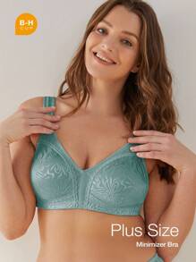 WINGSLOVE Plus Size Wireless Soft Full Coverage Bra For Women - Cadet Blue - View 2