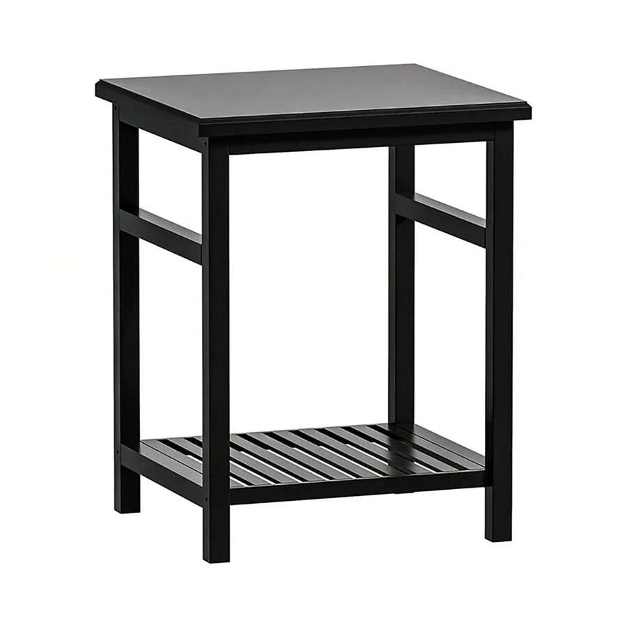 Cây tre Đêm Đứng Đầu giường Bàn , Kết thúc Bàn , Bên Bàn Đối với Phòng ngủ Phòng khách Đồ ngủ , Tiết kiệm không gian , Dễ dàng tập hợp ( 1 Gói , Đen ) - màu đen - Xem 1