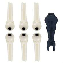 7pcs Âm học Đàn ghi ta Nhựa Cầu Pins - 6 cái Với 1 Miếng Cầu Kim băng Để loại bỏ Trắng - trắng - Xem 7