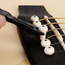 7pcs Âm học Đàn ghi ta Nhựa Cầu Pins - 6 cái Với 1 Miếng Cầu Kim băng Để loại bỏ Trắng - trắng - Xem 4