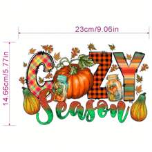 1 Miếng Quả bí ngô Love Mùa thu lá phong Lễ tạ ơn Truyền nhiệt Vinyl Sắt-Bật Truyền nhiệt Hình dán Nhấn Giấy dán Đối với DIY Quần áo Áo thun Mặt nạ Quần jean Ba lô - xanh quân đội - Xem 4