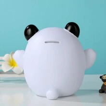 1pc Panda Shaped Pvc Piggy Bank, Cute Cartoon Design With Anti-fall Feature - fat panda - View 3