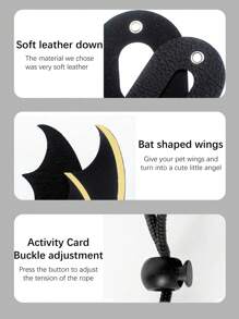 1套革製背帶,配翅膀和胸/背部繩索,適合蜥蜴變色龍的室內外使用 - 金色 - 查看 5