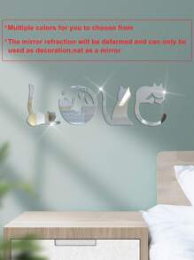 4pcs Cat Shaped Love Wall Sticker, Self-Adhesive Removable DIY Home Decor, Available In Gold, Silver, And Black - Silver - View 5