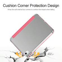 1pc Pink Case Smart Cover Storage With Pen Slot Compatible With iPad 10th Generation 10.9 inch Tablet TPU Soft Shell Leather - Hot Pink - View 2