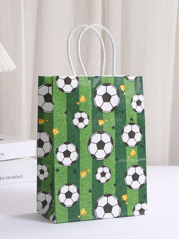 100 Sacchetti Regalo A Tema Calcio - Borse Di Plastica Per Caramelle, Snack E Piccoli Giocattoli, Ideali Per Feste Di Compleanno E Eventi Sportivi (25x17 Cm)