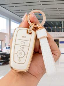 1 Set de funda para llave de coche y llavero de decoración de diamantes de imitación Compatible con Ford, funda para llavero - Multicolor - Ver 1