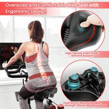 Oversized Bike Seat for Peloton Bike & Bike+, Comfort Seat Cushion Compatible with Peloton, Spin Bike, Road or Exercise Bikes, Bicycle Wide Saddle Replacement for Men & Women, Accessories for Peloton