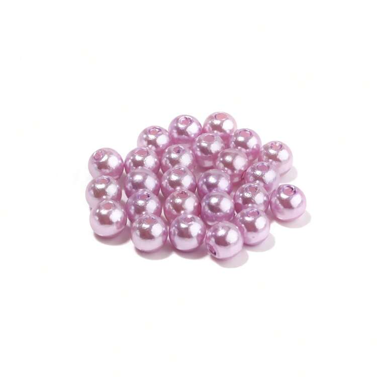 100/300/1000 Piezas De Cuentas De Imitación De Perlas De Abs, De Color, Redondas, Con Agujero Recto, Cuentas Sueltas, 3/4/6/8/10mm, Adecuadas Para La Fabricación De Pulseras, Aretes Y Collares Diy - Neblina azul - Añade 20