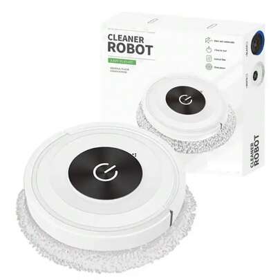 1入組白色靜音觸控式濕乾兩用機器人吸塵器,適用於家庭使用