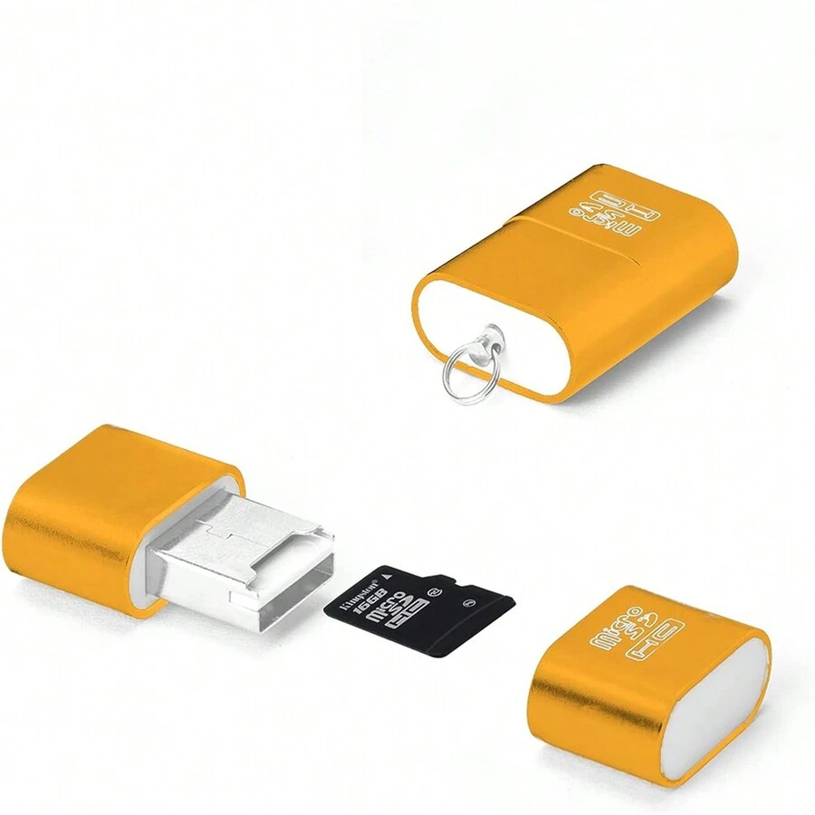 Adaptador lector de tarjetas micro-sd a USB Universal - Dorado - Ver 1
