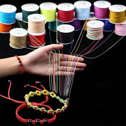 1入組10碼0.5mm尼龍繩繩,中式結繩製作手鍊首飾配件diy
