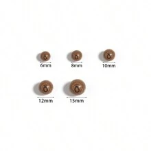 50/100/300/500pcs/pack Round/oval Shaped Wooden Beads In Deep Brown Color For Making Diy Bracelets, Necklaces And Other Handicrafts