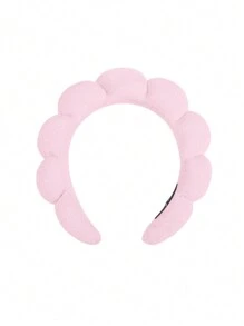 1 件扭曲海綿髮帶,高頭水療頭帶,用於洗臉、化妝和髮型設計 - 粉色 - 查看 5