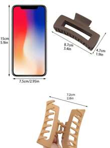 1pc/4pcs Set Warm Tone Milky Tea Floral Square Hair Claw, 11cm Length, 8.5cm Width Valentine's Day Valentines Claw Clips Hair Clips Hair Jaw Clip Hair Clamps Hair Clutch Hair Catcher Clip, School Stuff, College Fall Winter Flower Hair Accessories For Women For Vacation Outfits Woman