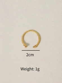 Anillo Geométrico De Punta De Flecha Con Textura De Estilo Simple Para Todo Tipo De Ocasiones Para Mujeres - Amarillo Oro - Ver 5