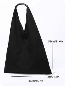 Túi đeo vai bằng nylon có khóa màu đen, túi đeo vai dung tích lớn, túi đeo dưới cánh tay, túi tote thường ngày của người nổi tiếng trên Internet, thích hợp cho các chuyến công tác, du lịch, nghỉ mát, đi chơi, trở lại trường, v.v. - màu đen - Xem 3