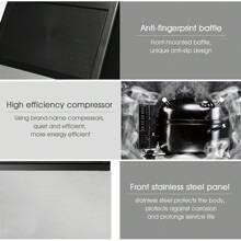 Lifezeal Built-In Stainless Steel Commercial 110Lbs/24H Ice Maker Portable Ice Machine - Black - View 6