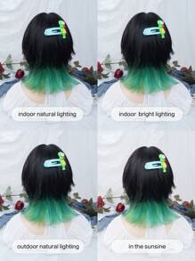 alicegarden 1 Piece Synthetic Heat-Resistant, With Bangs In Multicolor Wigs , 14 Inches Long, Made From Fiber, Stylish Wigs, Natural And Realistic Wig(Excluding Accessories)