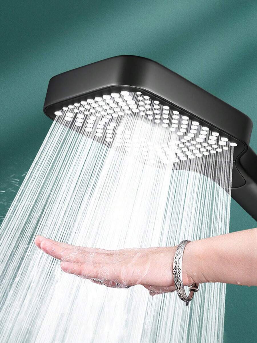Tatukiko 1pc High Pressure Square Shower Head With Large Water Holes, Handheld Bathroom Fixtures Home Bathroom Decor Fall Decor Bathroom Accessories