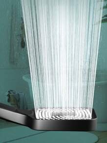 Tatukiko 1pc High Pressure Square Shower Head With Large Water Holes, Handheld Bathroom Fixtures Home Bathroom Decor Fall Decor Bathroom Accessories - Black - View 5