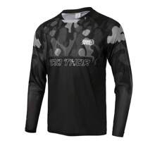 PRO THOR 男士撞色迷彩圆领插肩袖透气速干面料运动 T 恤，适合钓鱼健身房 - 彩色 - 查看 1