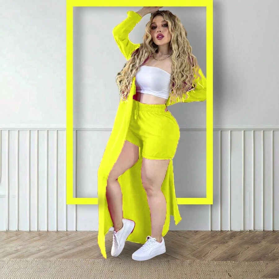 Fresh Set 3 Pieces Top, Ensemble, Shorts - Lime Green - View 1