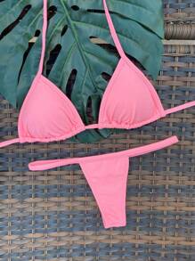 Women Bikini Sets - Coral Orange - View 1