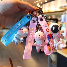 1pc Light Pink Space Pig Keychain - Dusty Pink - View 2
