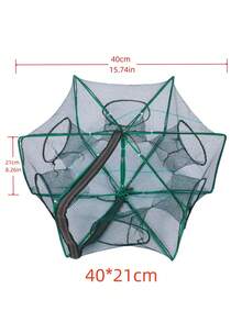 1pc Foldable Fishing Lobster Trap Crab Net, Fishing Accessory - Army Green - View 4