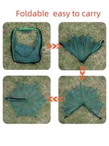 1pc Foldable Fishing Lobster Trap Crab Net, Fishing Accessory - Army Green - View 8