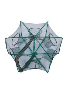 1pc Foldable Fishing Lobster Trap Crab Net, Fishing Accessory - Army Green - View 1