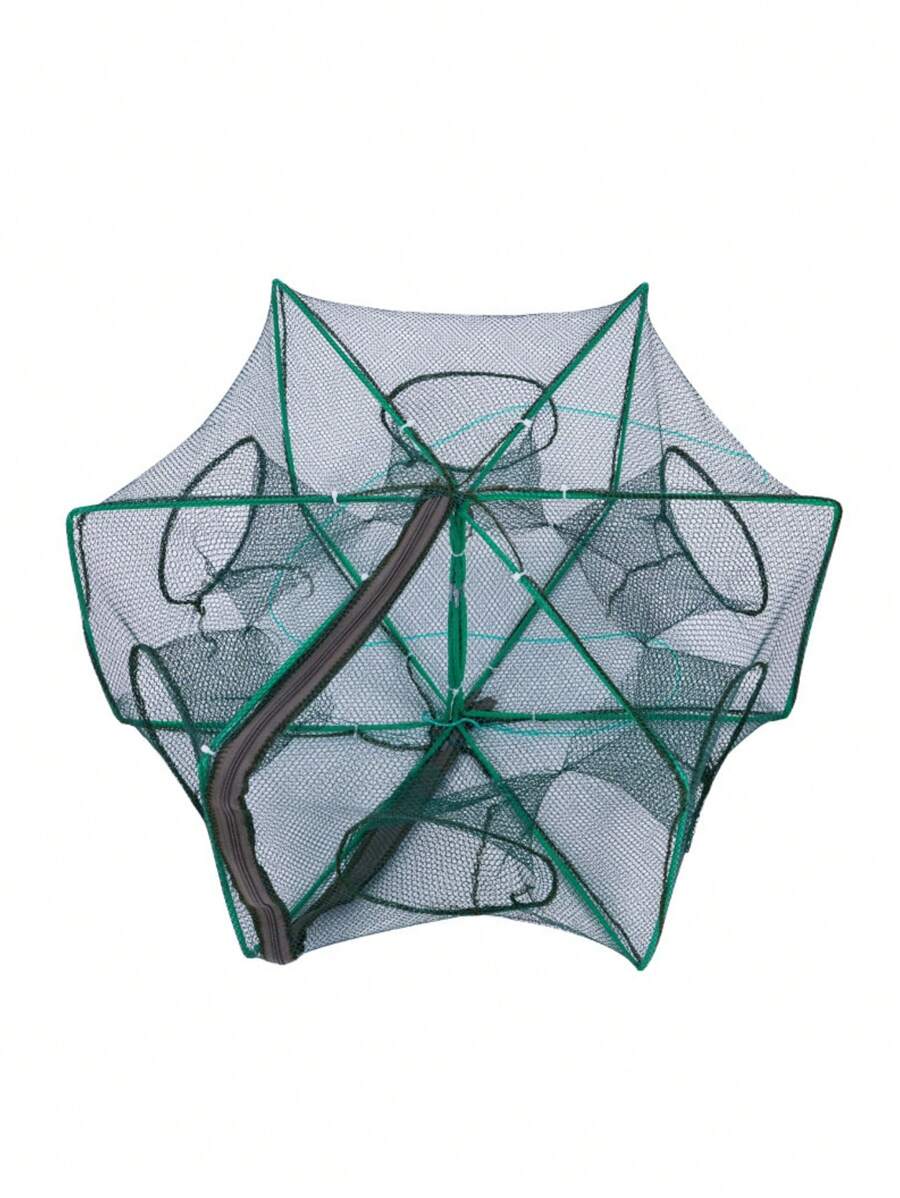1pc Foldable Fishing Lobster Trap Crab Net, Fishing Accessory - Army Green - View 1