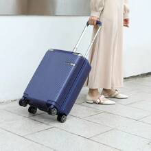 MKF Collection Tulum Large Capacity Suitcase 22.5 Inch, Luggage Hardside Hard Case Shell Suitcase Spinner Wheel For Travel - 藏蓝色 - 查看 2