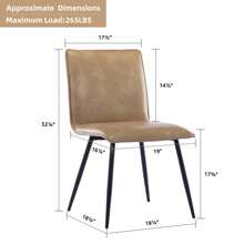 Set of 4 Minimalist Faux Leather Side Chairs for Dining Room
