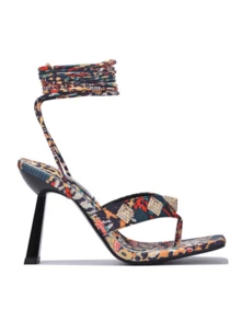 Rona Women's Rhinestone Spike Trim Strappy High Heels - Multicolor - View 4