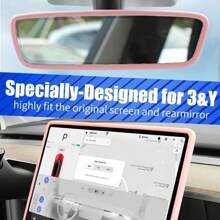 1pc Pink Silicone Screen Protector For Model 3/y Center Control Touch Screen, Car Decor - Pink - View 2