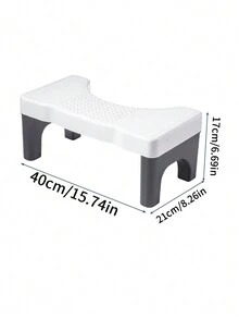 1入組塑膠腳凳適用於廁所使用作為A凳子家庭浴室 - 淺灰色 - 查看 2
