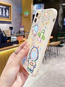 1件ufo宇航員防震手機殼,適用於iphone/samsung/xiaomi/redmi/vivo/oppo A16系列 - 米色 - 查看 5