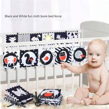 0-3歲嬰兒玩具早教防撕布書雙面鏡搞笑圖文可咬手工床頭嬰兒玩具 - 黑與白 - 查看 9