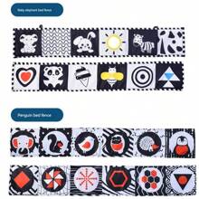 0-3歲嬰兒玩具早教防撕布書雙面鏡搞笑圖文可咬手工床頭嬰兒玩具 - 黑與白 - 查看 6