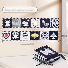 0-3歲嬰兒玩具早教防撕布書雙面鏡搞笑圖文可咬手工床頭嬰兒玩具 - 黑與白 - 查看 8