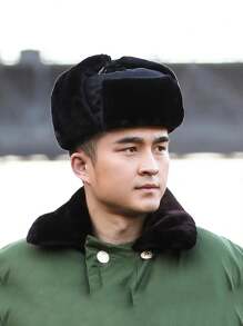 Mùa Đông Mũ Dành Cho Nam Và Nữ , Dày lên lông tơ Ấm áp Mũ Với Bịt tai Đối với Trượt tuyết Và Các hoạt động ngoài trời - màu đen - Xem 1