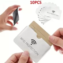 10pcs Slim Anti Rfid Wallet Blocking Card Reader Lock Bank Aluminum Smart Anti-Theft Card Sleeve Protection Lightweight Portable Card ID Card White-Collar Workers Holiday For Anniversary For Birthday Gift Gift Accessories Gift Gifts For Teachers Card Holder Card Holder Wallet Business Card Holder Credit Card Holder Card Holder Women For Women For Men Card Wallet - White - View 1