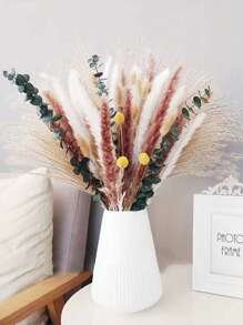 50PCS White Rabbit Tail & Pampas Grass Bouquet - Perfect For Diy Flower Arrangement, Wedding, Home Decor, Etc!, Valentine Day, Gift Gifts Birthday Graduation - Multicolor - View 7