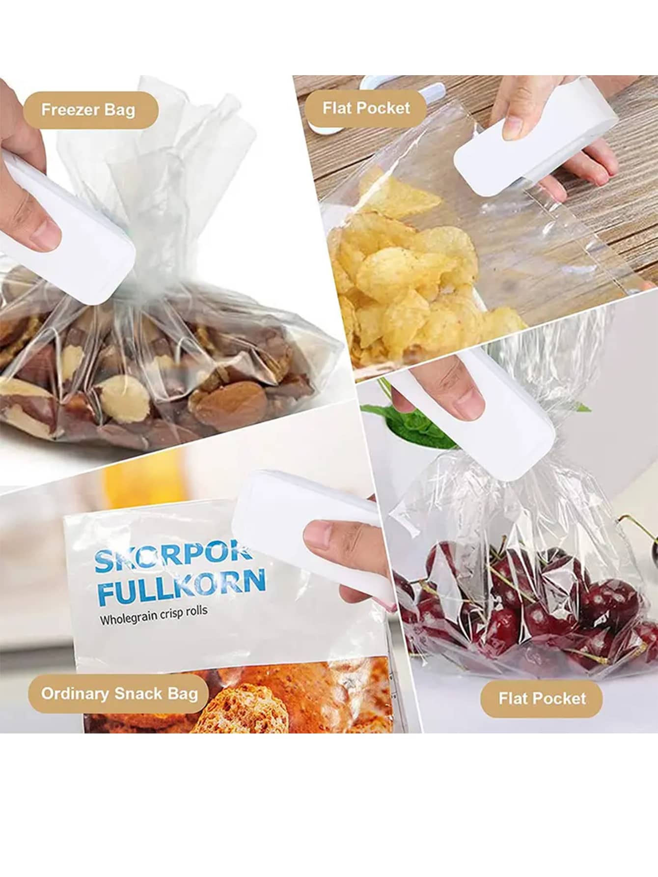 Mini Household Chip Bag Sealer Heat Seal Portable Handheld Resealer Machine for Plastic Bags