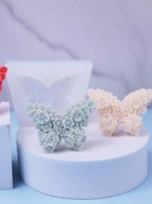 1pc Butterfly Shaped Aroma Plaster, Candle, Wax Or Silicon Mold For Decorating. Buy Two For A Better Deal. - White - View 1